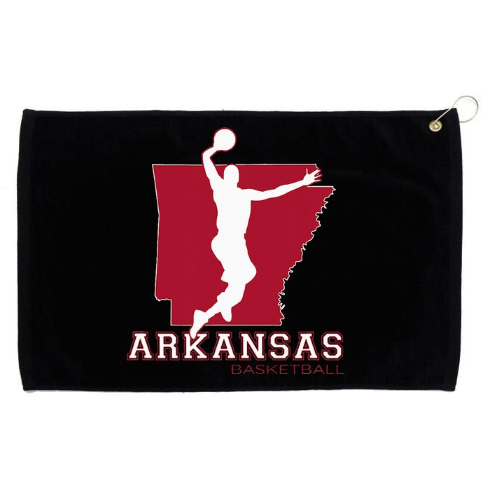 Love Arkansan Hoops Fan Arkansas State Silhouette Basketball Grommeted Golf Towel