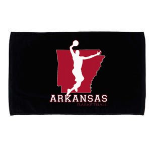 Love Arkansan Hoops Fan Arkansas State Silhouette Basketball Microfiber Hand Towel