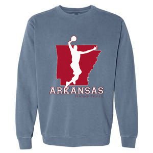 Love Arkansan Hoops Fan Arkansas State Silhouette Basketball Garment-Dyed Sweatshirt