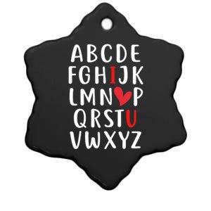 Love Abc Heart Funny Valentines Present Gift Ceramic Star Ornament