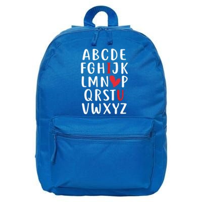 Love Abc Heart Funny Valentines Present Gift 16 in Basic Backpack