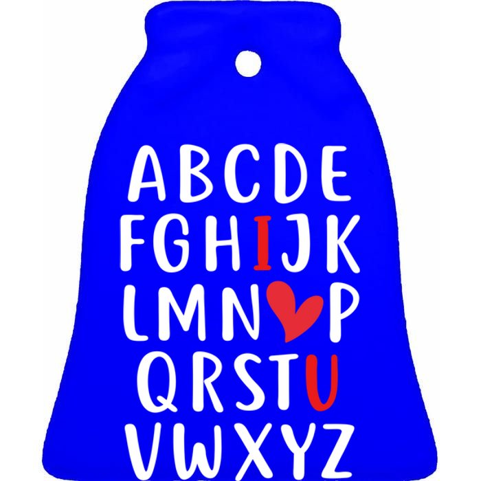 Love Abc Heart Funny Valentines Present Gift Ceramic Bell Ornament