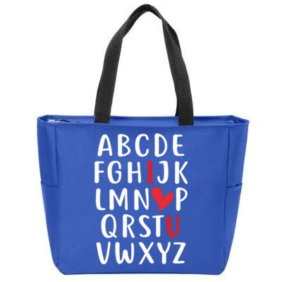 Love Abc Heart Funny Valentines Present Gift Zip Tote Bag