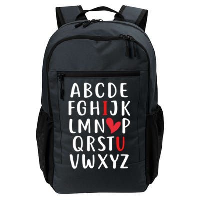 Love Abc Heart Funny Valentines Present Gift Daily Commute Backpack