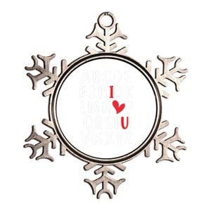 Love Abc Heart Funny Valentines Present Gift Metallic Star Ornament