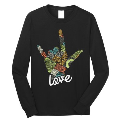 Love Asl Interpreter Hand Sign Language Translator Long Sleeve Shirt