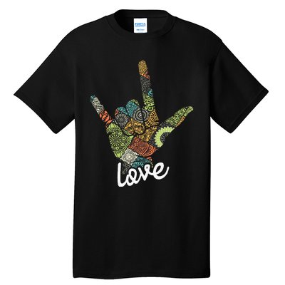 Love Asl Interpreter Hand Sign Language Translator Tall T-Shirt