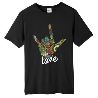 Love Asl Interpreter Hand Sign Language Translator Tall Fusion ChromaSoft Performance T-Shirt