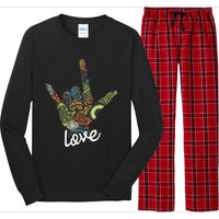 Love Asl Interpreter Hand Sign Language Translator Long Sleeve Pajama Set