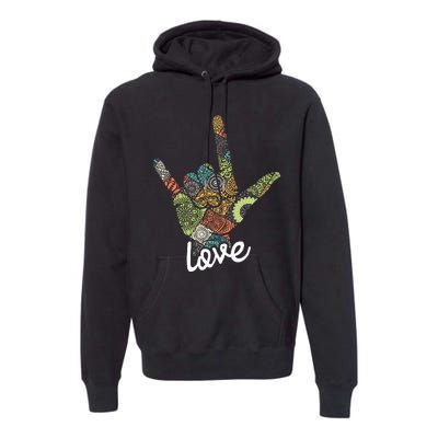 Love Asl Interpreter Hand Sign Language Translator Premium Hoodie