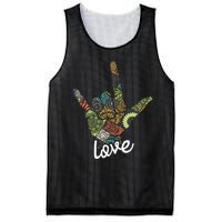 Love Asl Interpreter Hand Sign Language Translator Mesh Reversible Basketball Jersey Tank