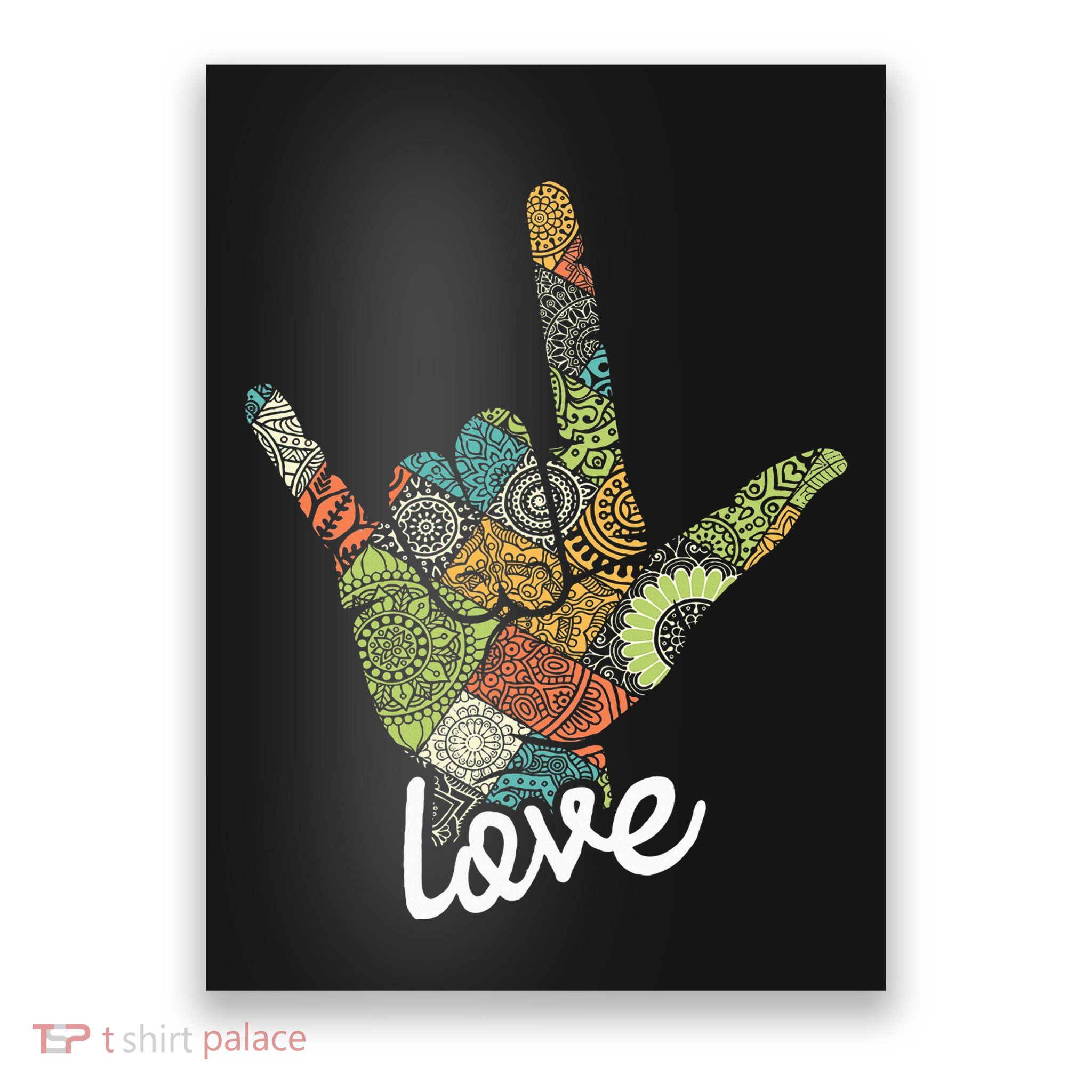 Love Asl Interpreter Hand Sign Language Translator Poster
