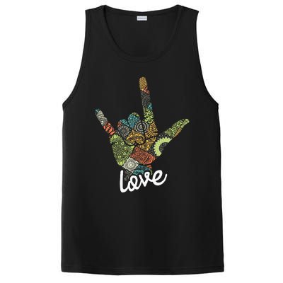 Love Asl Interpreter Hand Sign Language Translator PosiCharge Competitor Tank