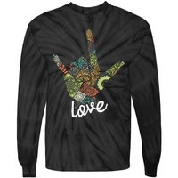 Love Asl Interpreter Hand Sign Language Translator Tie-Dye Long Sleeve Shirt