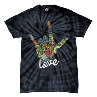 Love Asl Interpreter Hand Sign Language Translator Tie-Dye T-Shirt