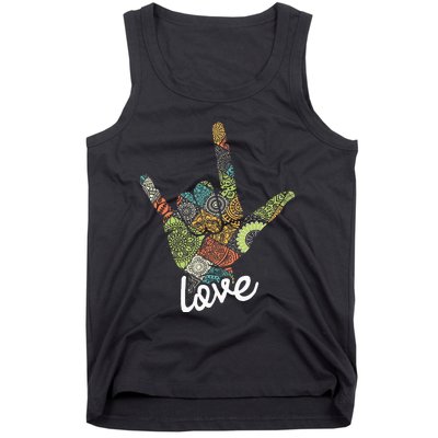 Love Asl Interpreter Hand Sign Language Translator Tank Top