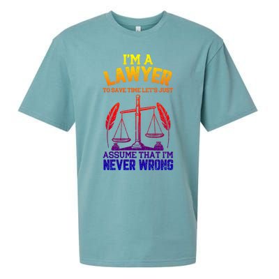 Lawyer Assume I'm Right Funny Attorney Law School Graphic Gift Sueded Cloud Jersey T-Shirt