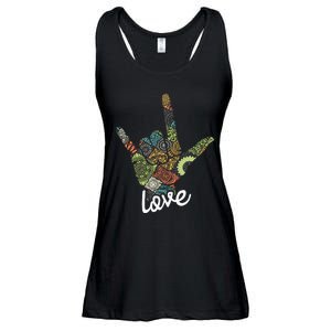 Love Asl Interpreter Hand Sign Language Translator Ladies Essential Flowy Tank