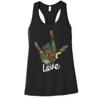 Love Asl Interpreter Hand Sign Language Translator Women's Racerback Tank