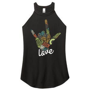 Love Asl Interpreter Hand Sign Language Translator Women's Perfect Tri Rocker Tank