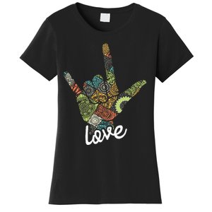 Love Asl Interpreter Hand Sign Language Translator Women's T-Shirt