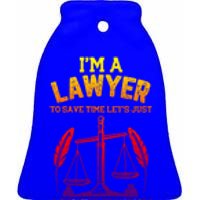 Lawyer Assume I'm Right Funny Attorney Law School Graphic Gift Ceramic Bell Ornament