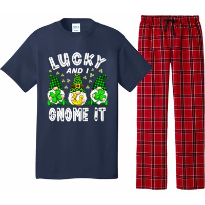 Lucky And I Gnome It Lucky Shamrock St Patrick's Day Squad Pajama Set