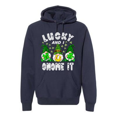 Lucky And I Gnome It Lucky Shamrock St Patrick's Day Squad Premium Hoodie