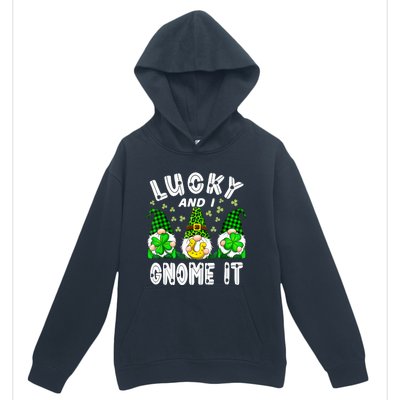 Lucky And I Gnome It Lucky Shamrock St Patrick's Day Squad Urban Pullover Hoodie