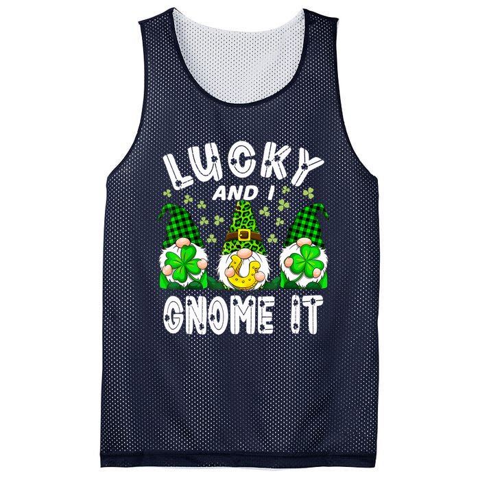 Lucky And I Gnome It Lucky Shamrock St Patrick's Day Squad Mesh Reversible Basketball Jersey Tank