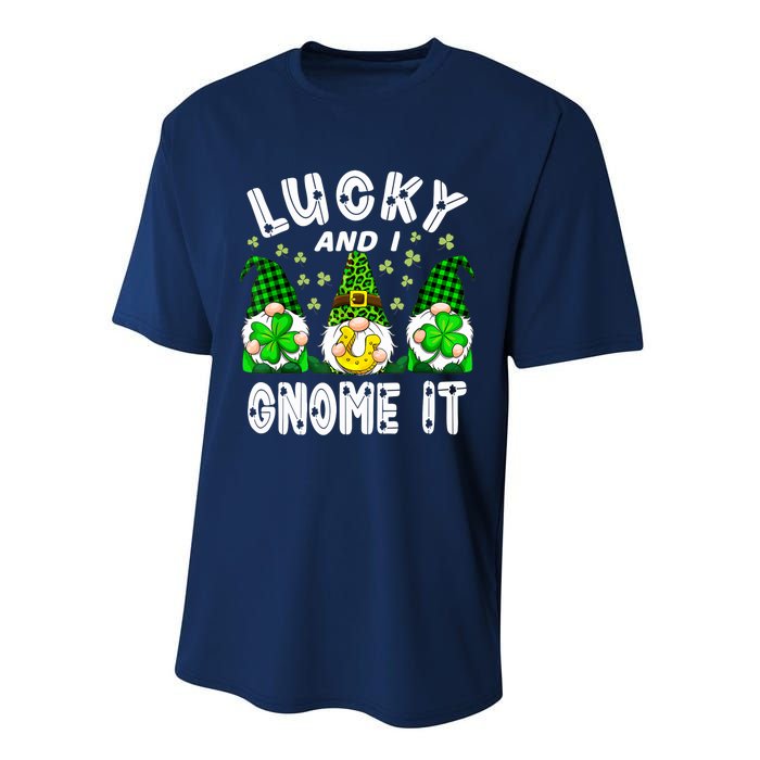 Lucky And I Gnome It Lucky Shamrock St Patrick's Day Squad Performance Sprint T-Shirt