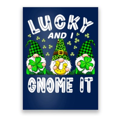 Lucky And I Gnome It Lucky Shamrock St Patrick's Day Squad Poster