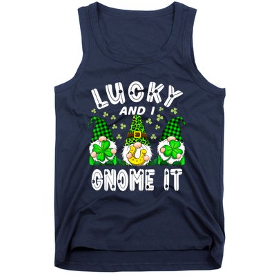 Lucky And I Gnome It Lucky Shamrock St Patrick's Day Squad Tank Top