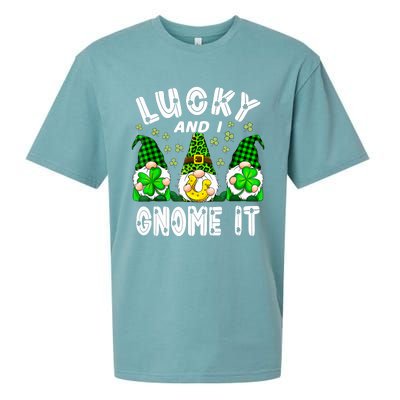 Lucky And I Gnome It Lucky Shamrock St Patrick's Day Squad Sueded Cloud Jersey T-Shirt