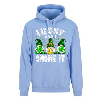 Lucky And I Gnome It Lucky Shamrock St Patrick's Day Squad Unisex Surf Hoodie