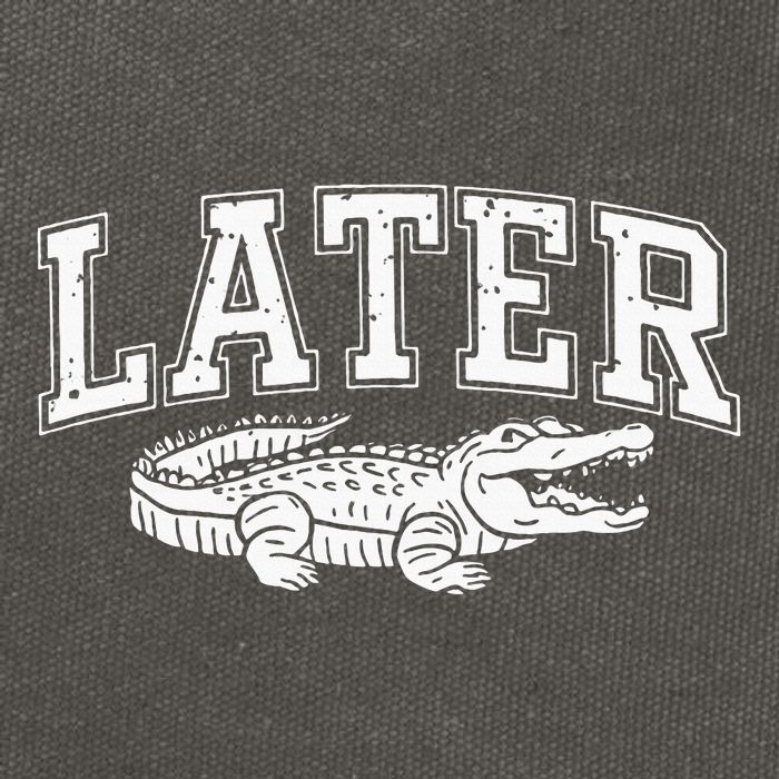Later Alligator In A While Crocodile Gator Cotton Canvas Backpack