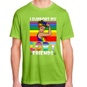 Lgbt Awareness I Support My Lgbt Friends Lgbtq Gay Lesbian Gift Adult ChromaSoft Performance T-Shirt