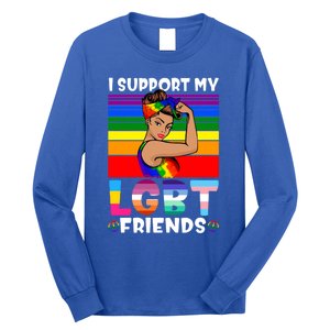 Lgbt Awareness I Support My Lgbt Friends Lgbtq Gay Lesbian Gift Long Sleeve Shirt