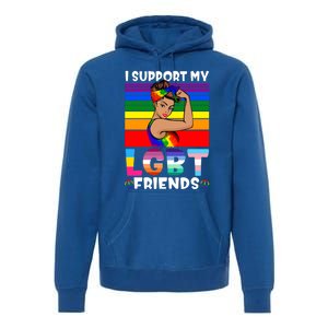 Lgbt Awareness I Support My Lgbt Friends Lgbtq Gay Lesbian Gift Premium Hoodie