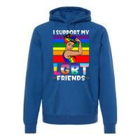 Lgbt Awareness I Support My Lgbt Friends Lgbtq Gay Lesbian Gift Premium Hoodie