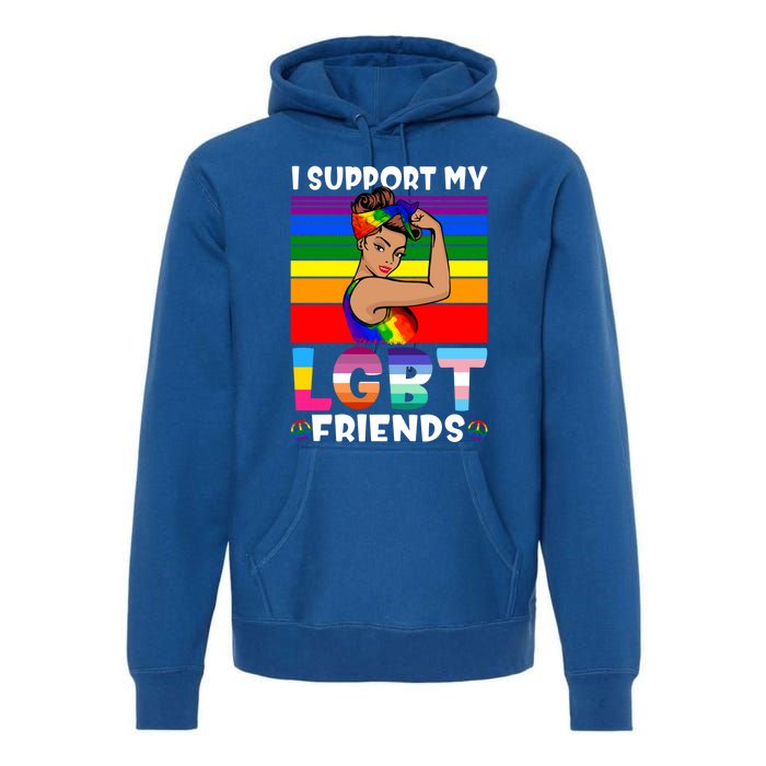 Lgbt Awareness I Support My Lgbt Friends Lgbtq Gay Lesbian Gift Premium Hoodie