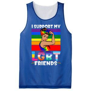 Lgbt Awareness I Support My Lgbt Friends Lgbtq Gay Lesbian Gift Mesh Reversible Basketball Jersey Tank