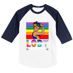 Lgbt Awareness I Support My Lgbt Friends Lgbtq Gay Lesbian Gift Baseball Sleeve Shirt