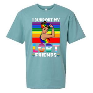 Lgbt Awareness I Support My Lgbt Friends Lgbtq Gay Lesbian Gift Sueded Cloud Jersey T-Shirt