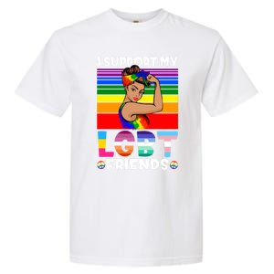 Lgbt Awareness I Support My Lgbt Friends Lgbtq Gay Lesbian Gift Garment-Dyed Heavyweight T-Shirt