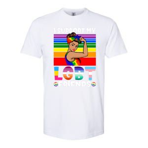 Lgbt Awareness I Support My Lgbt Friends Lgbtq Gay Lesbian Gift Softstyle CVC T-Shirt