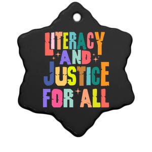 Literacy And Justice For All Reading Book Club Ceramic Star Ornament