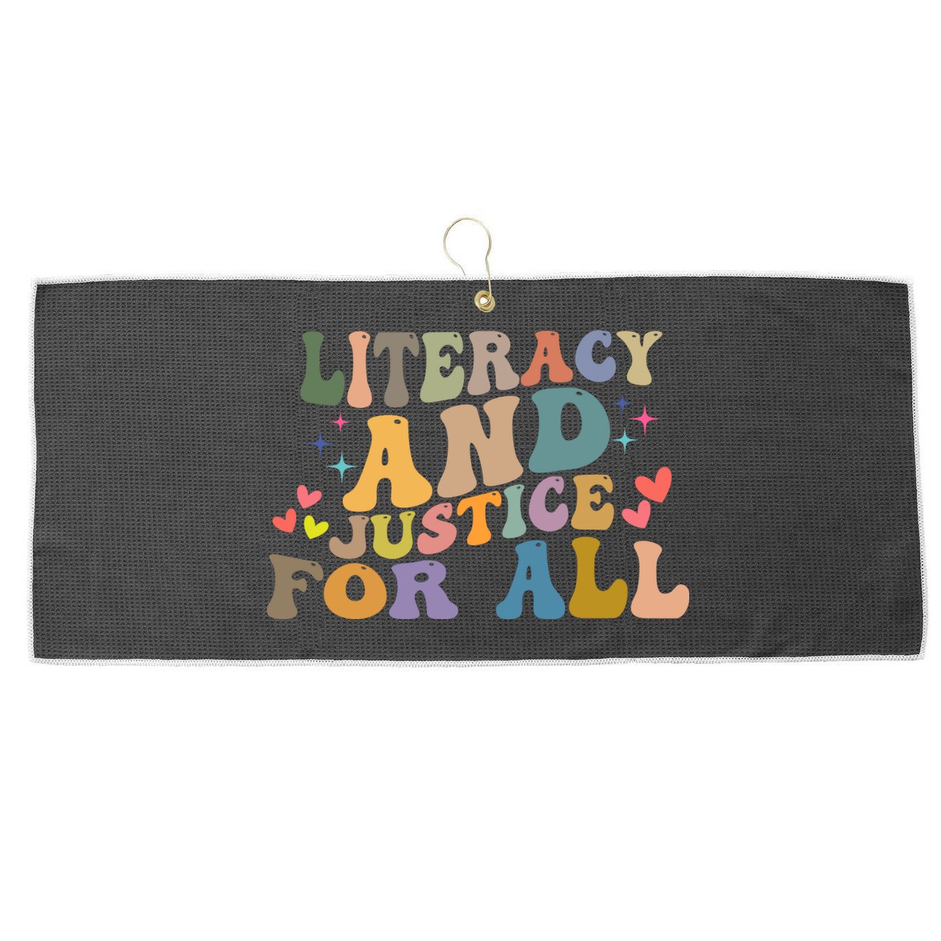Literacy And Justice For All Reading Book Club Large Microfiber Waffle Golf Towel