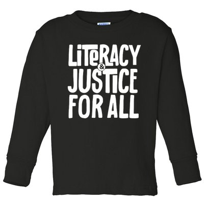 Literacy And Justice Reading Book Club Toddler Long Sleeve Shirt