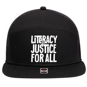 LITERACY And JUSTICE FOR ALL 7 Panel Mesh Trucker Snapback Hat